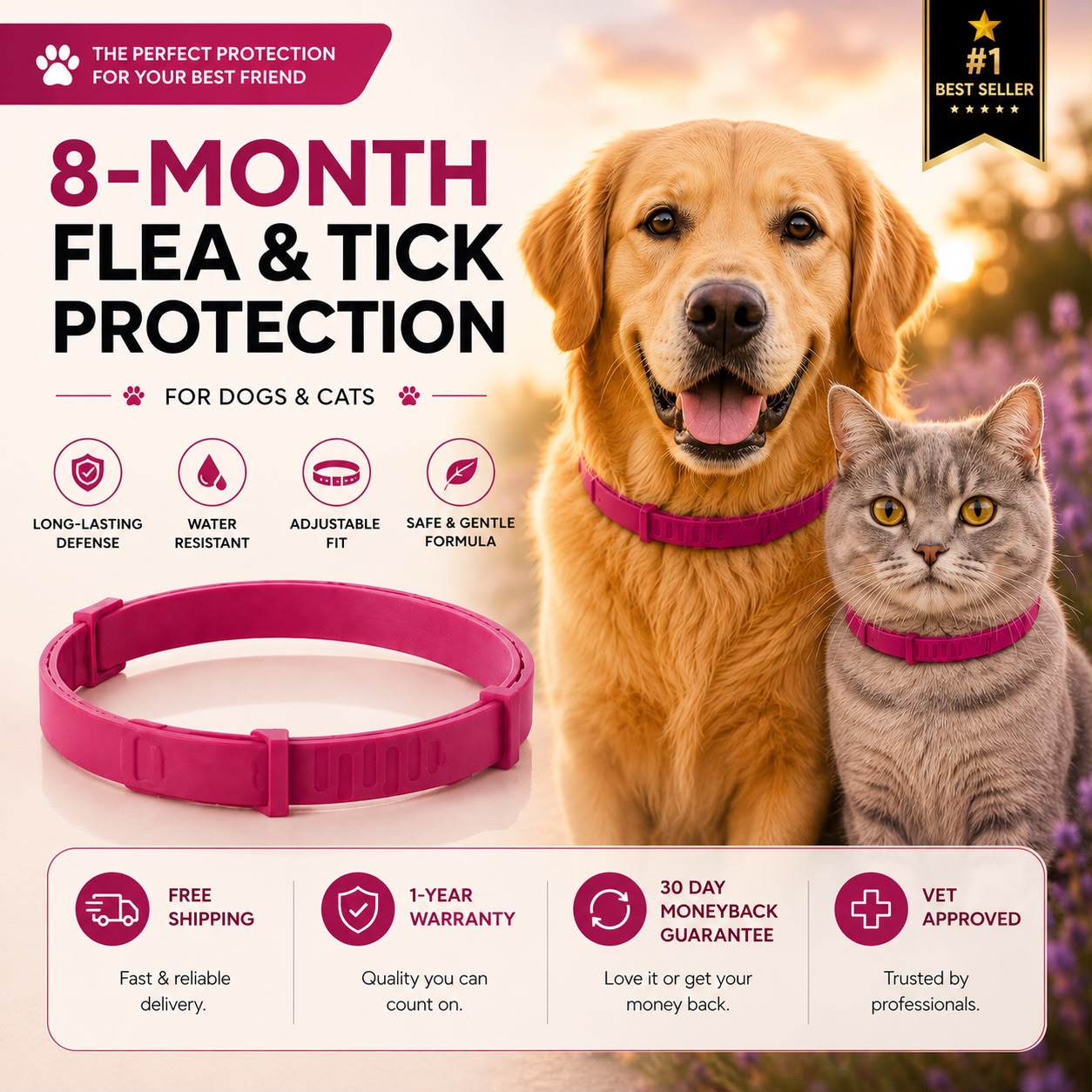 Virexsol™ 8 Month Flea & Tick Protection Collar